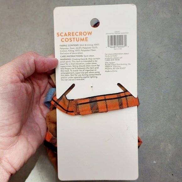 NWT Thrills & Chills Reptile Scarecrow Halloween Costume Bearded Dragon Dress Up - Picture 2 of 5